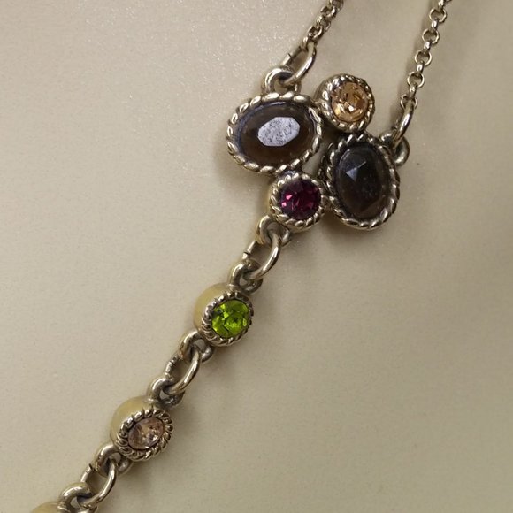 VTG Monet Jewel Toned Crystal Necklace - Picture 6 of 9